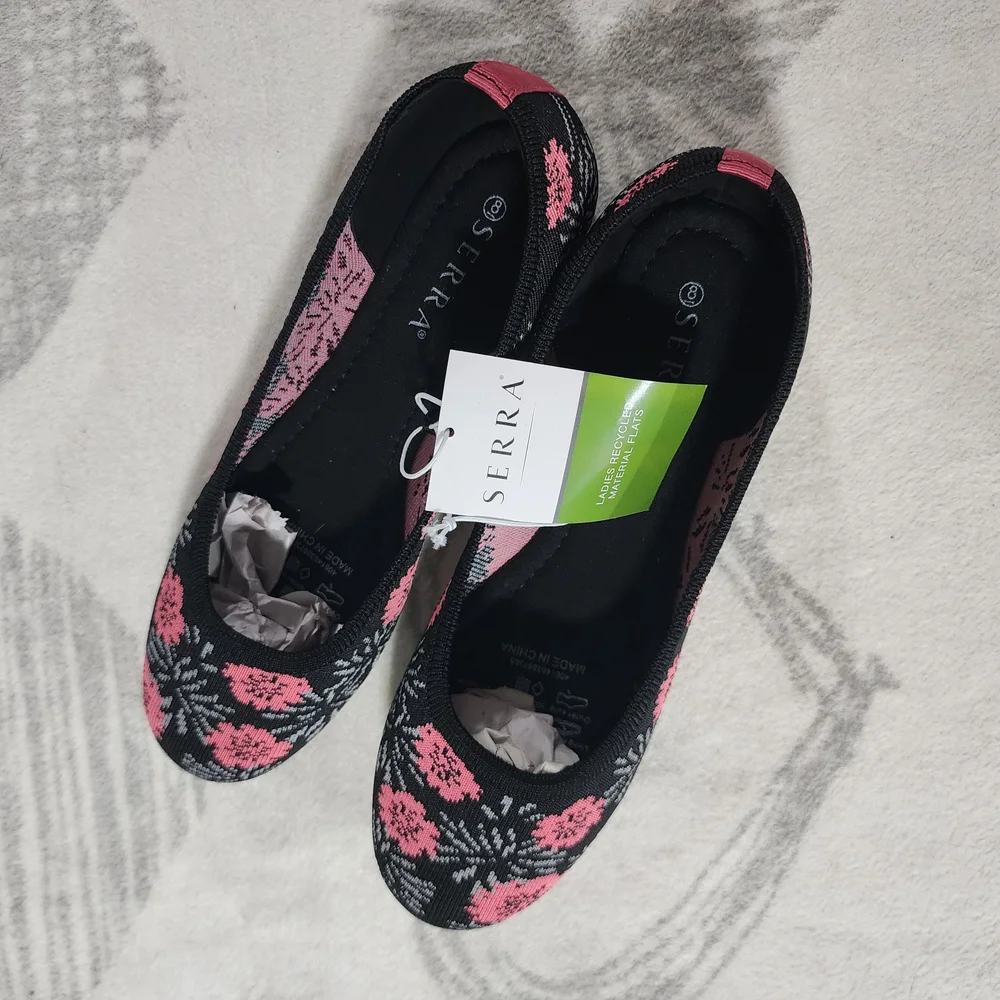 Serra Black and‎ Pink Ballet Flats